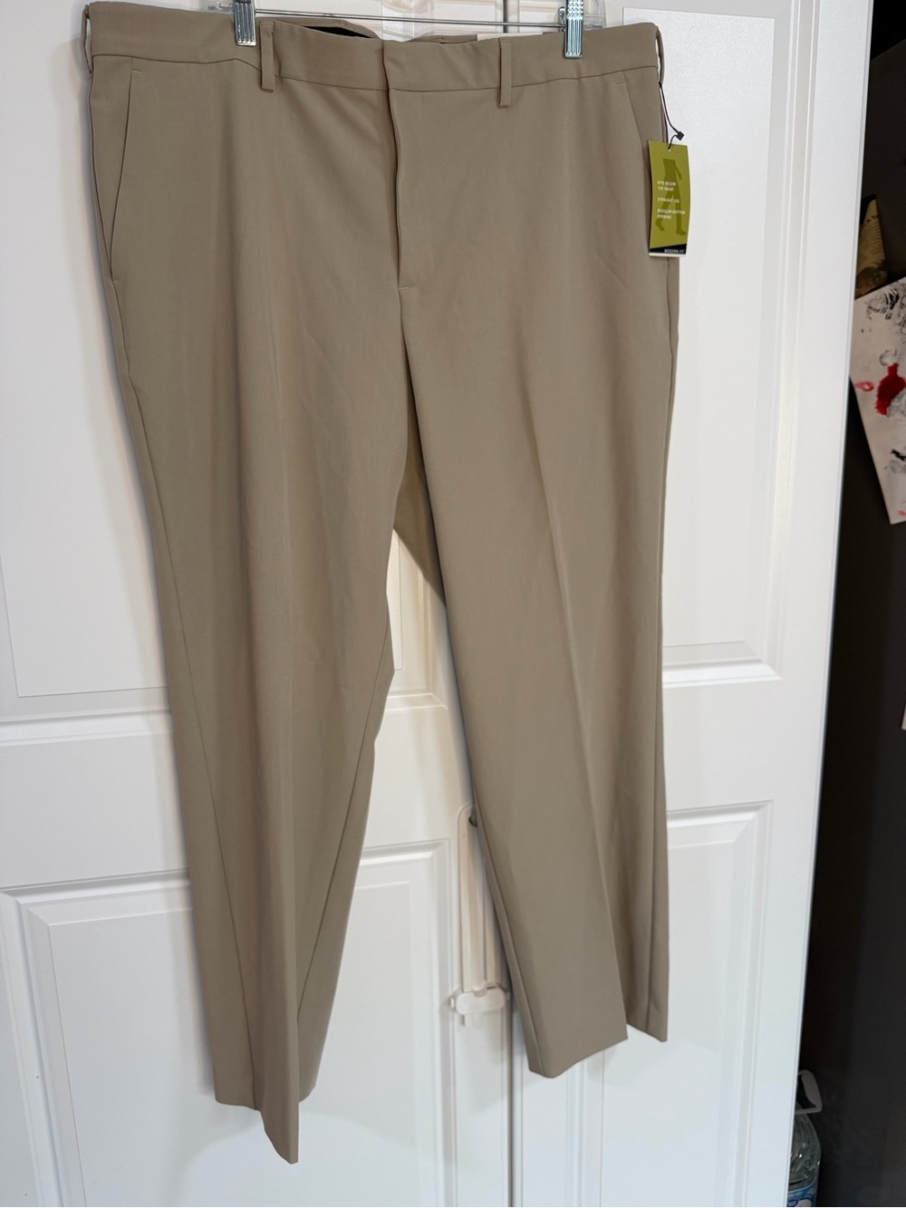 Perry Ellis Straight Leg Dress Pants in Khaki